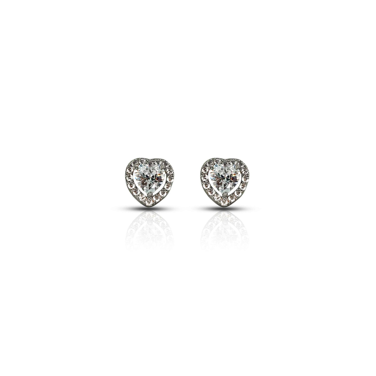 Minimalistic Heart-cut CZ Stud Earrings for Girls