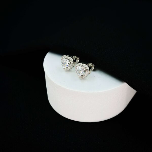 Minimalistic Heart-cut CZ Stud Earrings for Girls