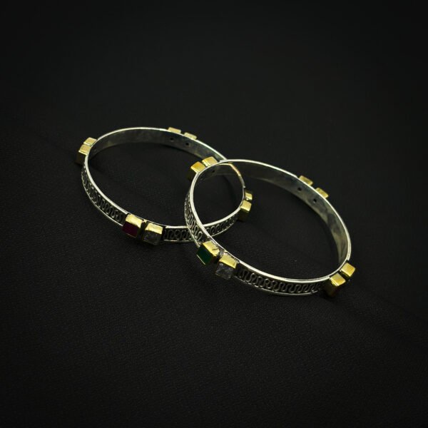 Chic & Minimalist Silver Bangles - Image 3