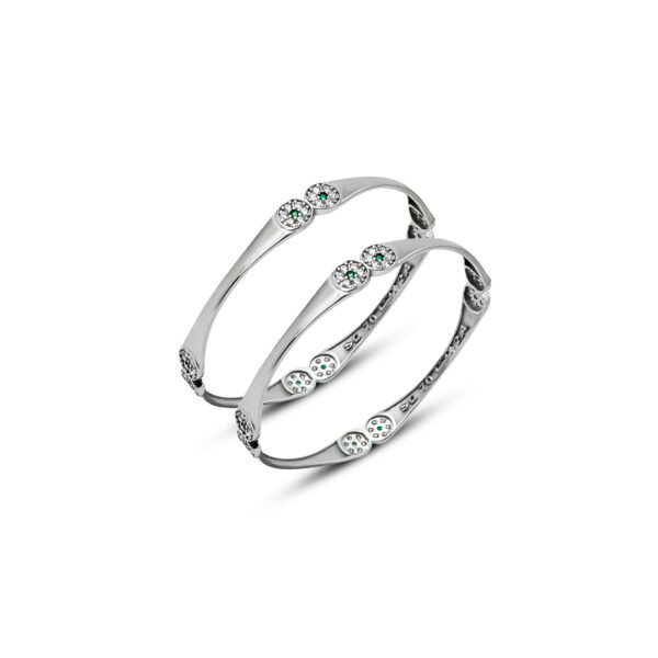 Silver Italic Design Bangles For Women