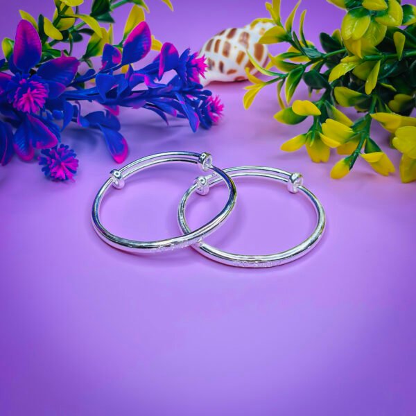 Dazzling 999 Baby Silver Bangles in Rainbow Colors - Image 2