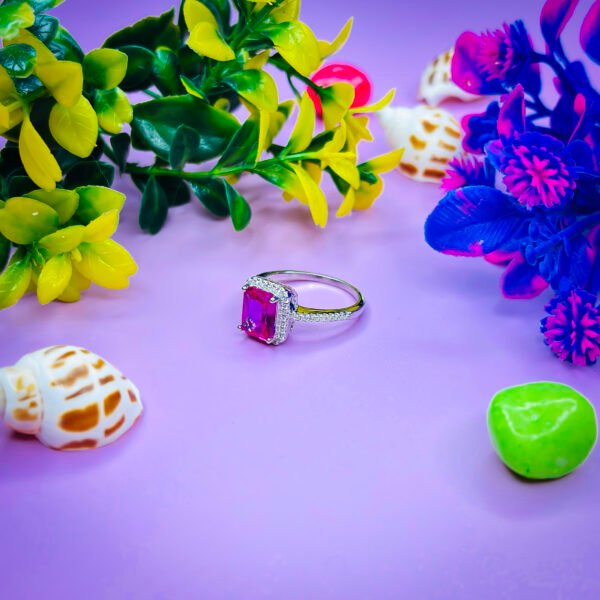 Radiant Blossom Silver Ring for Women - Image 2