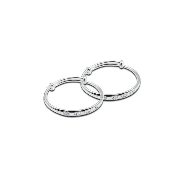 Beautiful 999 Baby Silver Bangles Featuring Rainbow Shades