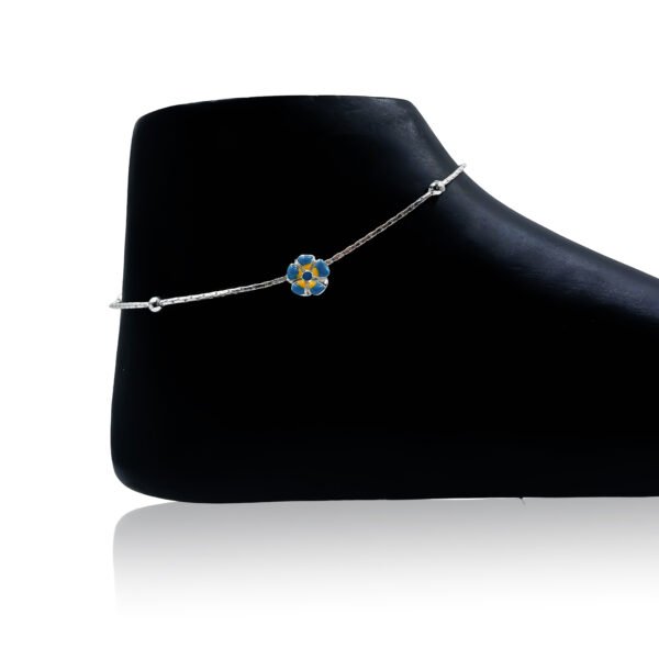 Serene Sparkle Womens Silver Anklet